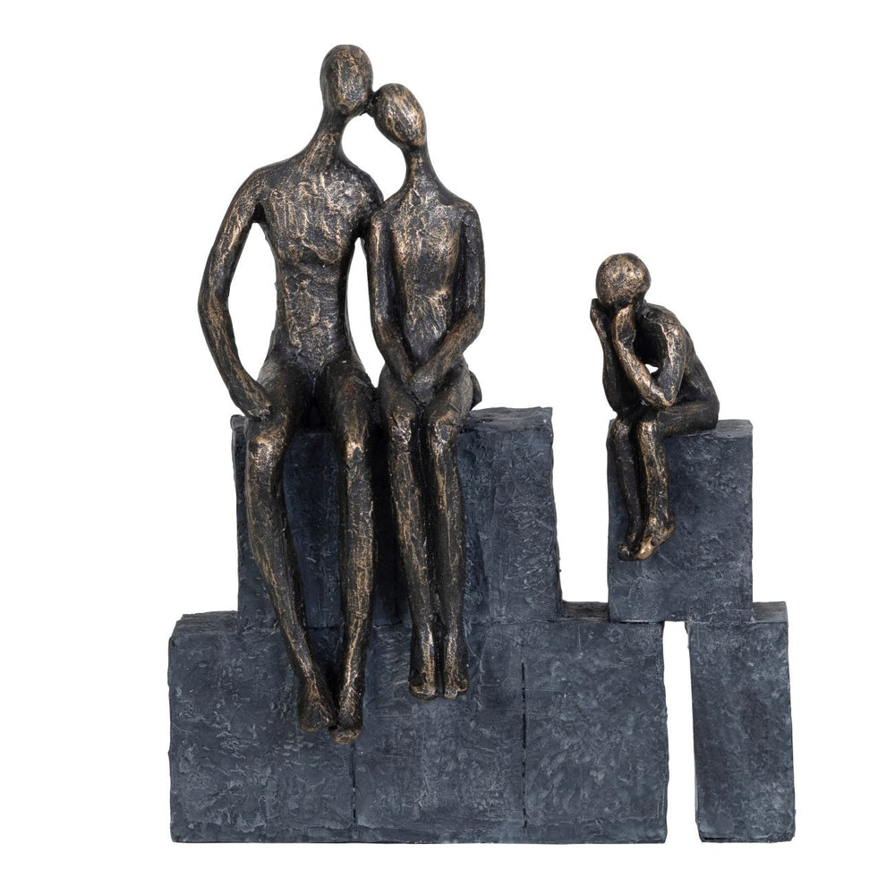 Family of Three on a Wall Sculpture